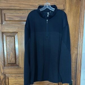 Head Black Zip Up Sweater with Stand-Up Collar